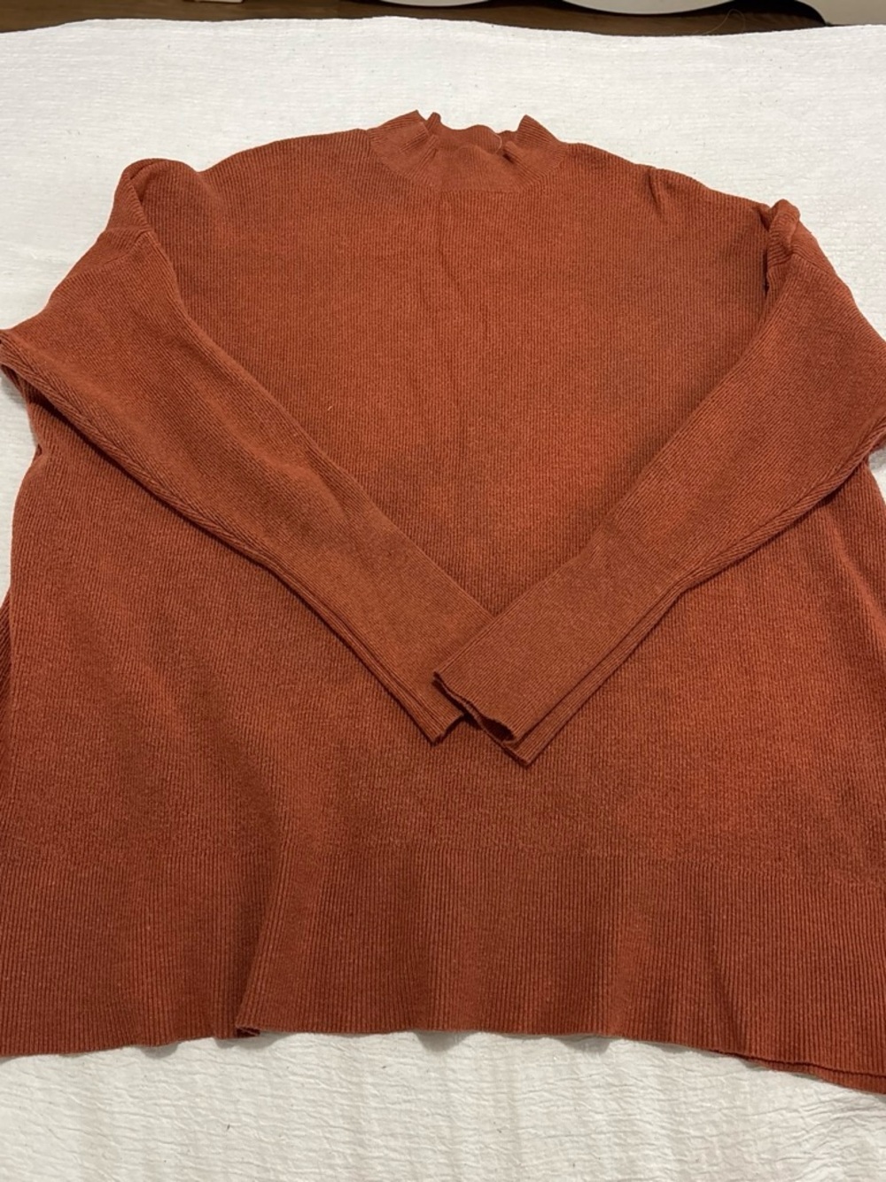Altar'd State Rust Ribbed Mock Neck Sweater